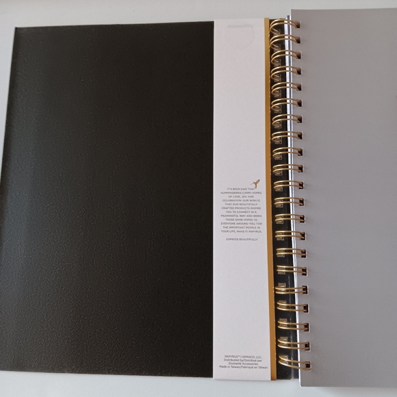 NEW Papyrus Spiral Bound Notebook 9" by 11" 3 Tab Dividers 228 Lined Pages Black - Picture 3 of 6